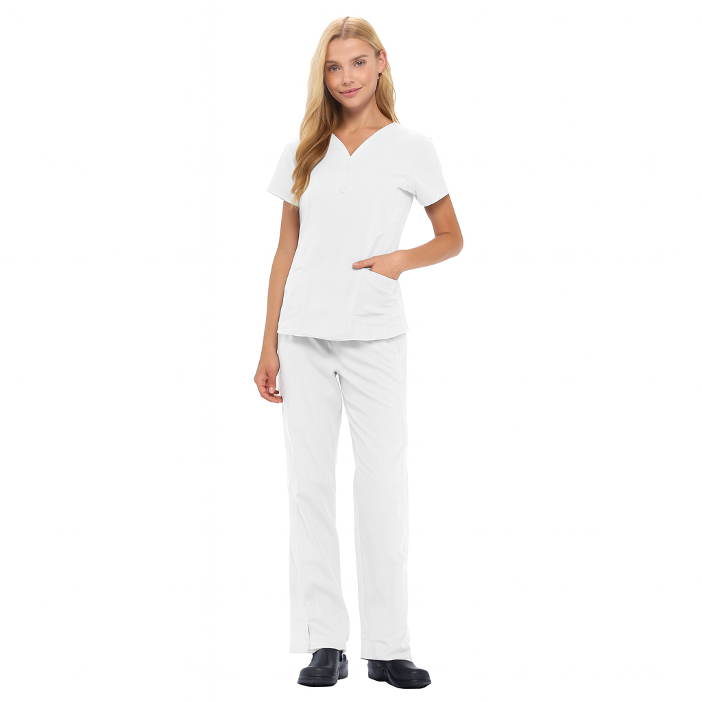 Natural Uniforms Style 8200SET Women’s Ultrasoft Stretch Drop-Neck 2-Pocket Scrub Set