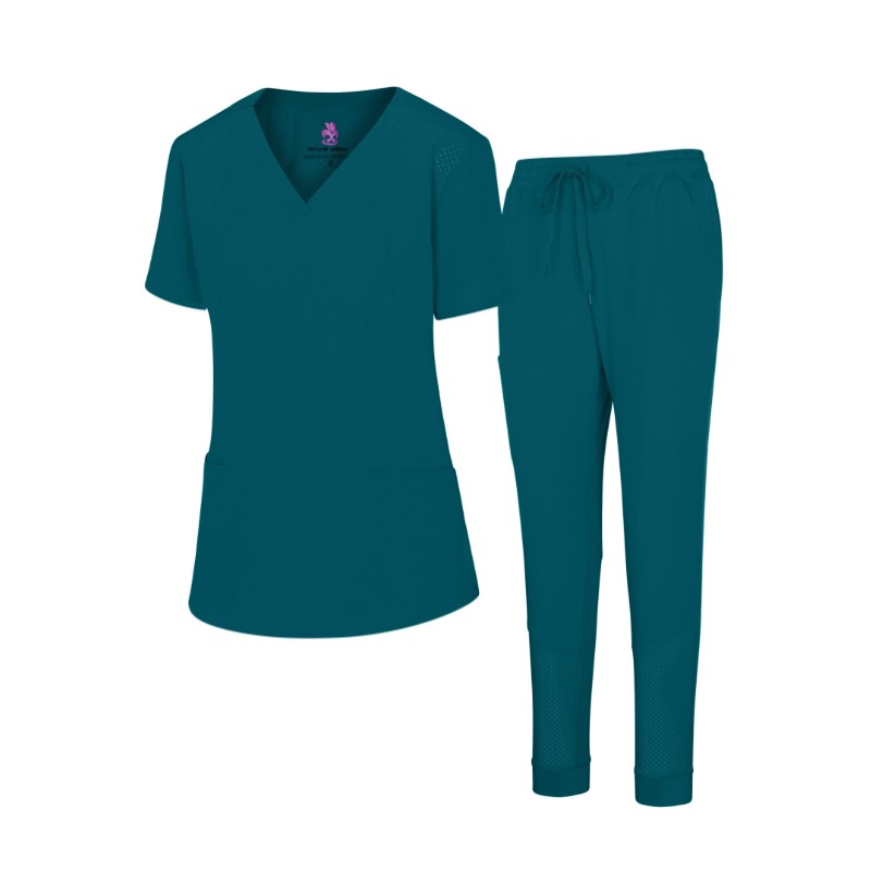 Natural Uniforms Women’s Cool Stretch Jogger Scrub Set (Style 8500SET)