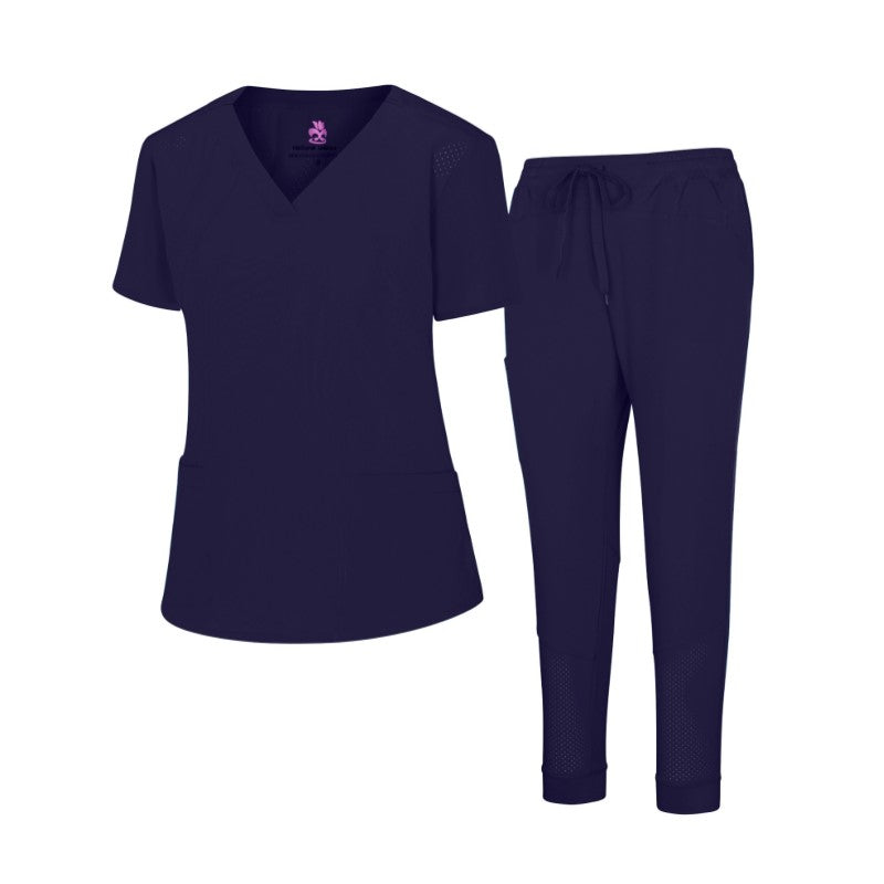 Natural Uniforms Women’s Cool Stretch Jogger Scrub Set (Style 8500SET)